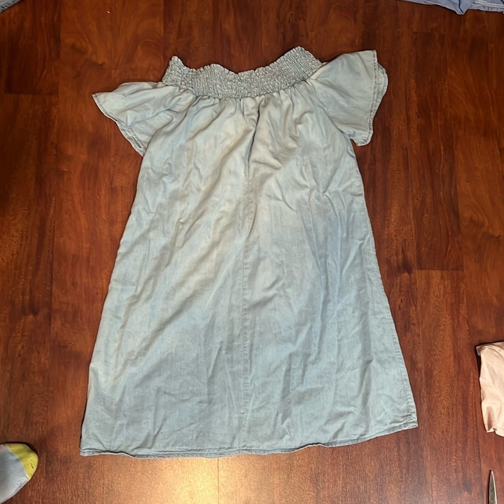 size medium as u wish off the shoulder light wash blue dress - Picture 2 of 4